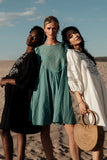 Serendipity Embroidered Dress in Light Teal FINAL SALE