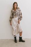 Isa Floral Blouse in Brown FINAL SALE