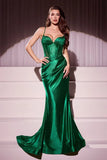 ALICE GOWN GLITTER DUSTED FITTED STRETCH SATIN DRESS