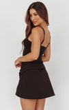 BELLA BLACK WRAP FRONT MINI DRESS
