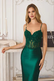 Traci Gown Metallic Satin Corset Dress