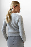Darren Contrast Cardigan in Heather Grey FINAL SALE