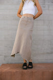 Blythe Denim Skirt in Taupe FINAL SALE