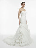 Sweetheart Mermaid Organza Wedding Dress With Ruching and Ruffles