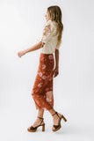 Carly Mesh Midi Skirt in Rust FINAL SALE