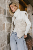 Lets Get Lost Vegan Vest in Cream FINAL SALE