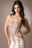 Blakely Gown Strapless Embellished Corset Tulle Dress