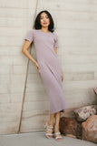 Emmie Ribbed Midi Dress in Lavender FINAL SALE