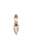 Rose Pink High Heels with Crossed Straps and Metal Buckle U22014 108