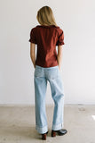 Connie Ruffle Blouse in Rust FINAL SALE