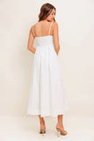 BREE BUTTON DOWN MIDI DRESS WHITE