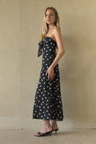 Jenae Linen Polka Dot Midi Dress