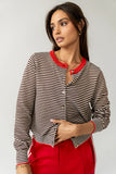 Josy Button Front Cardigan in Red FINAL SALE