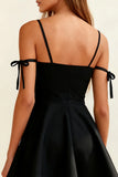 Simple A Line Spaghetti Straps Little Black Dress
