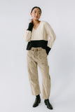 Dana Corduroy Barrel Pants in Olive FINAL SALE