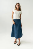 Carson Denim Midi Skirt