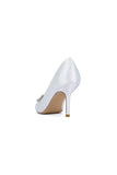 Burgundy High Heels with Crystal Embellishments