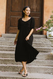 Nina Crocheted Midi Dress in Black FINAL SALE