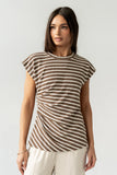 Devin Striped Top in Brown