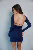 Laura Long Sleeve Open Tie Back Mini Dress