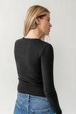 Mia Button Up Top in Black FINAL SALE