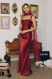 Toby Maxi Satin Dress with Lace Up Back Scarf