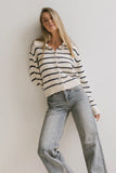 Dolly Striped Knit Cardigan in Navy FINAL SALE