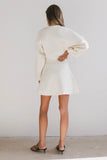 Dolores Knit Mini Dress in Cream FINAL SALE