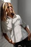 Alec Striped Blouse in White