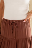 June Tiered Maxi Skirt in Brown FINAL SALE