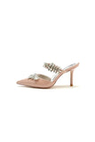 Champagne Pointed Toe Wedding Shoes with Rhinestone