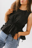 Miranda Textured Blouse in Black FINAL SALE