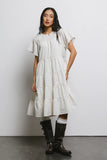 Neve Textured Midi Dress in Ivory FINAL SALE