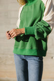 Drew Colorblock Sweatshirt in Green FINAL SALE