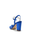 Simple Open Toe Block Heels with Ankle Strap