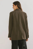 Crystal Blazer in Olive FINAL SALE