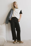 Leila Wide Leg Jeans in Black