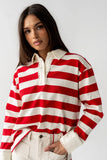 Hamlin Striped Top in Red