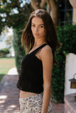 Marko Crochet Tank Top in Black