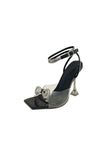 Crystal Embellished Transparent Strappy Stiletto Heels