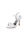 Open Toe Pearl Stiletto Heels