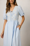 Jozette Floral Midi Dress in Blue FINAL SALE