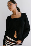 Taylor Sheer Blouse in Black FINAL SALE
