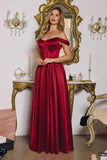GINNY GOWN SATIN STRAPLESS A LINE DRESS