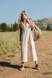 Isaura Tie Overalls in Oatmeal FINAL SALE