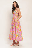 ROSY DAYDREAM PINK FLORAL MIDI DRESS