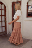 Rain Striped Maxi Skirt in Rust FINAL SALE