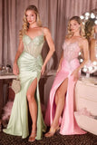 GAMORA GOWN CRYSTAL EMBELLISHED SATIN DRESS