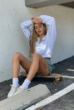 Oceanside Half Zip Sweatshirt in Cloud Grey
