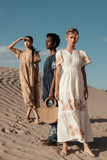Isabeau Embroidered Maxi Dress in Cream FINAL SALE